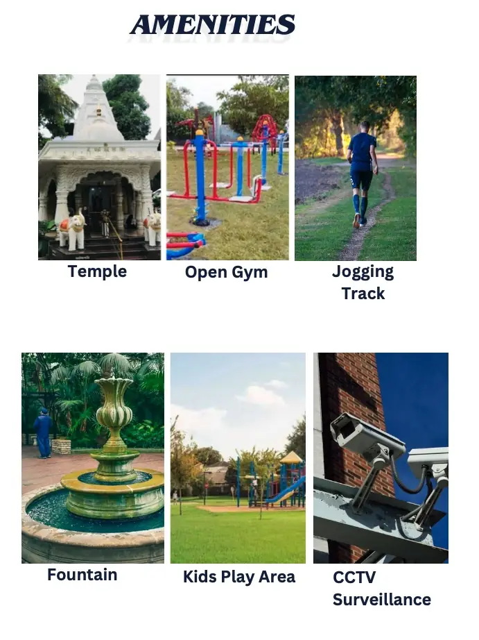 Harilok Vatika Amenities – Temple, Open Gym, Jogging Track, Fountain, Kids Play Area